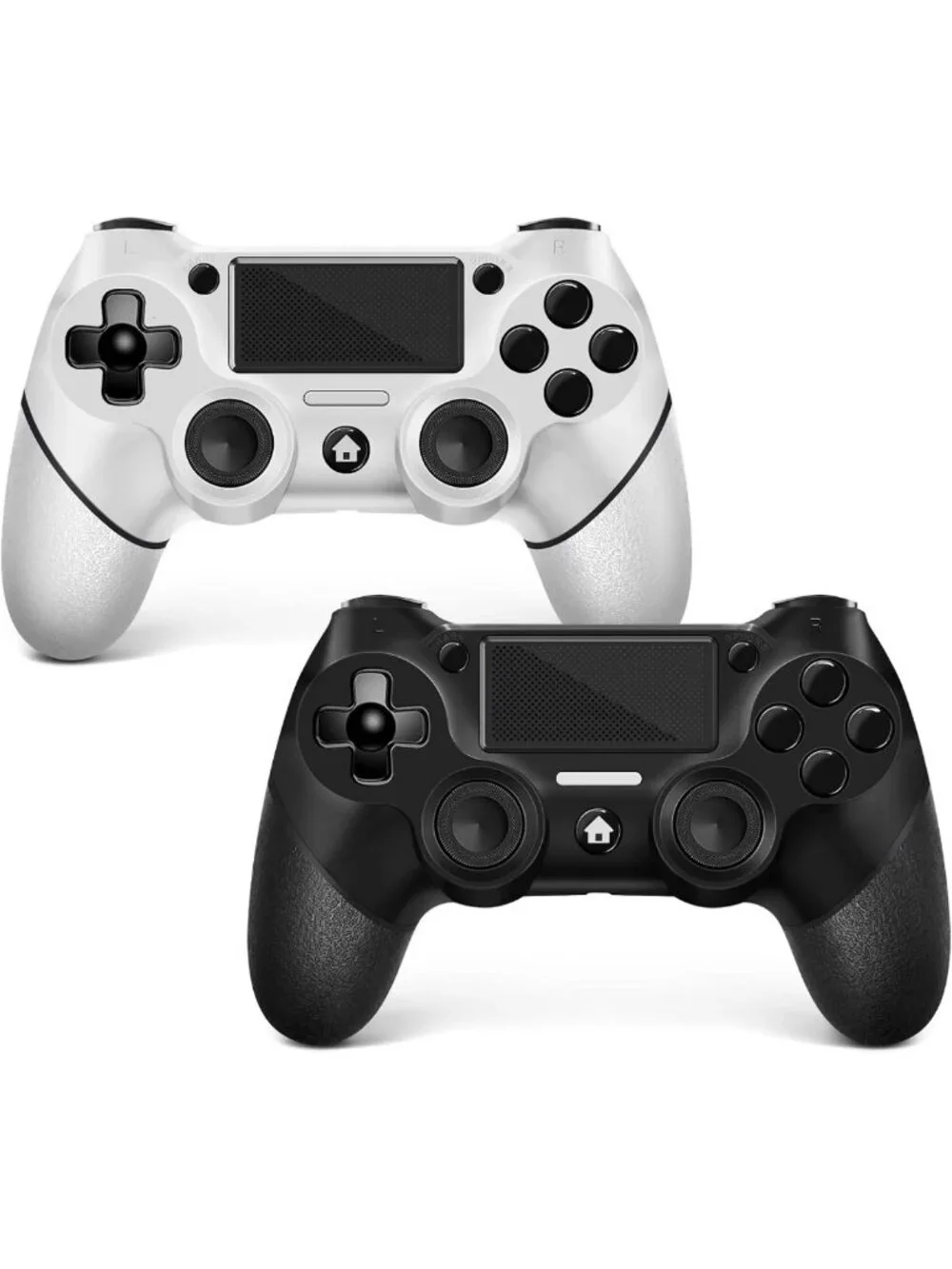 Wireless PS4 Controller 2 Pack with Non-Slip Grip & USB-C Cable - Black/White
